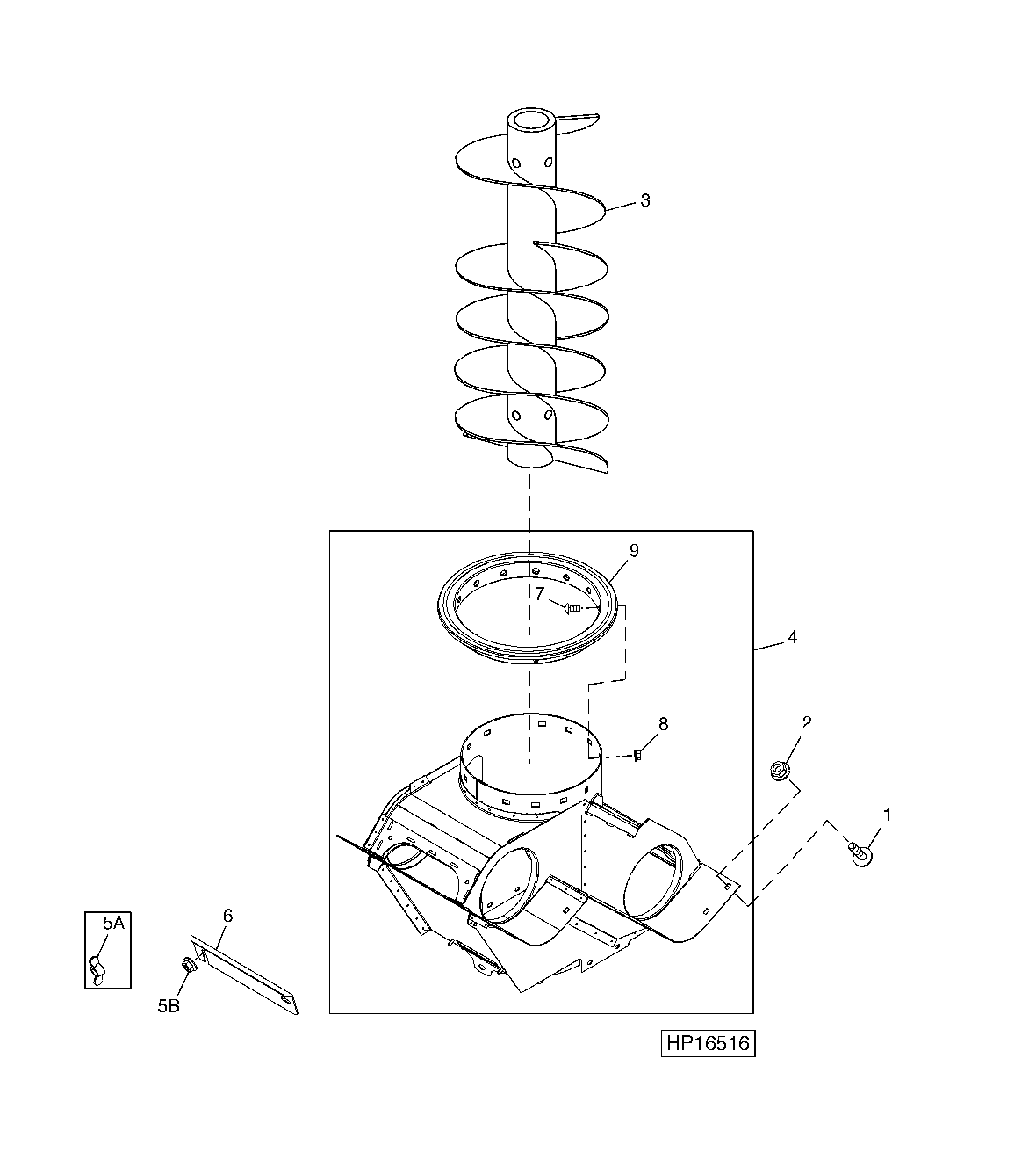 Vertical Unloading Auger and Charge Housing