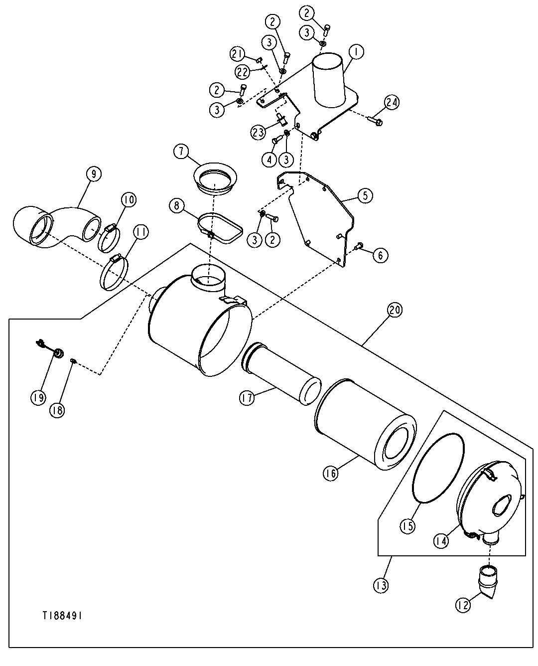 Air Cleaner and Mounting Brackets ( - 926658)