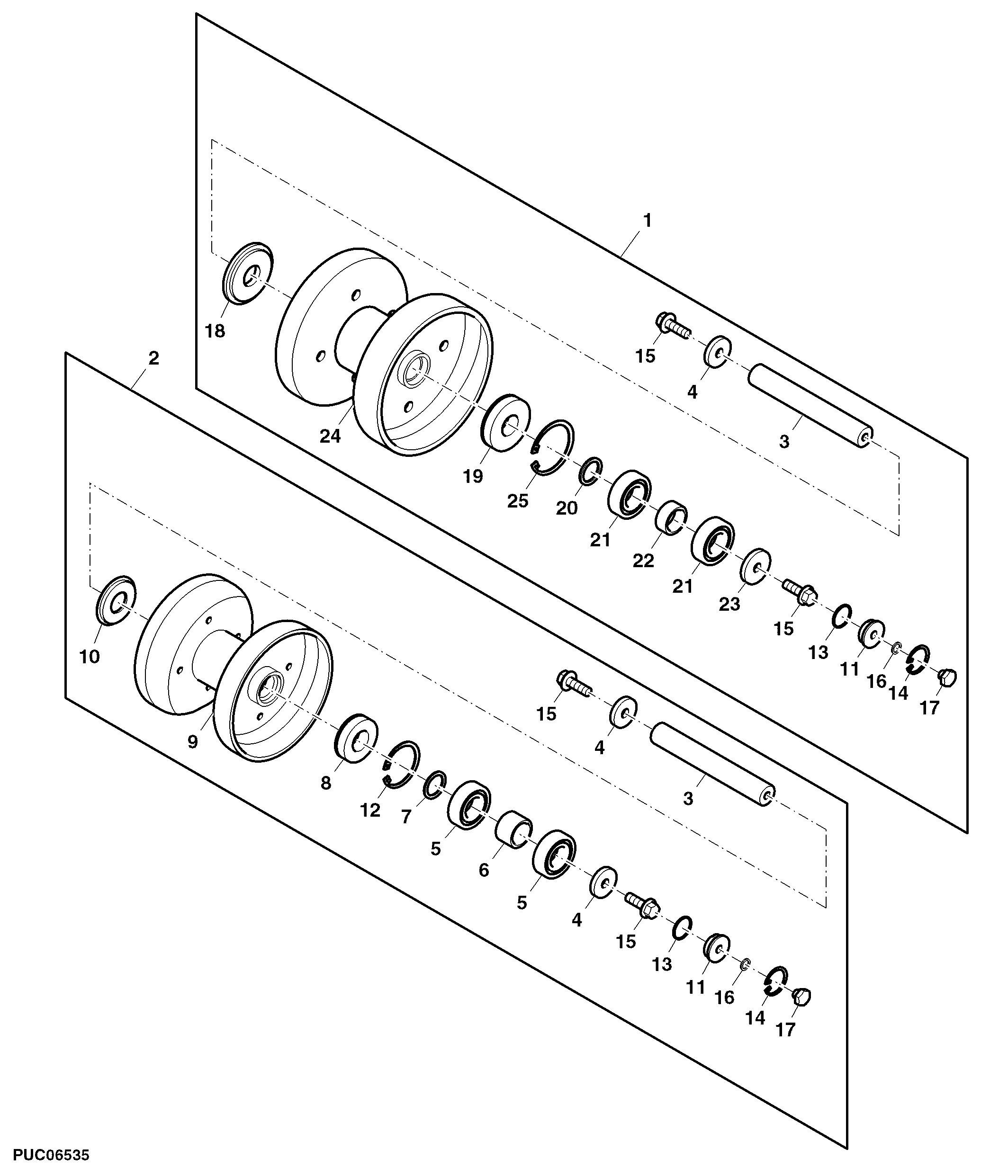 Drive Wheel Assembly, JD3029 Engine Version