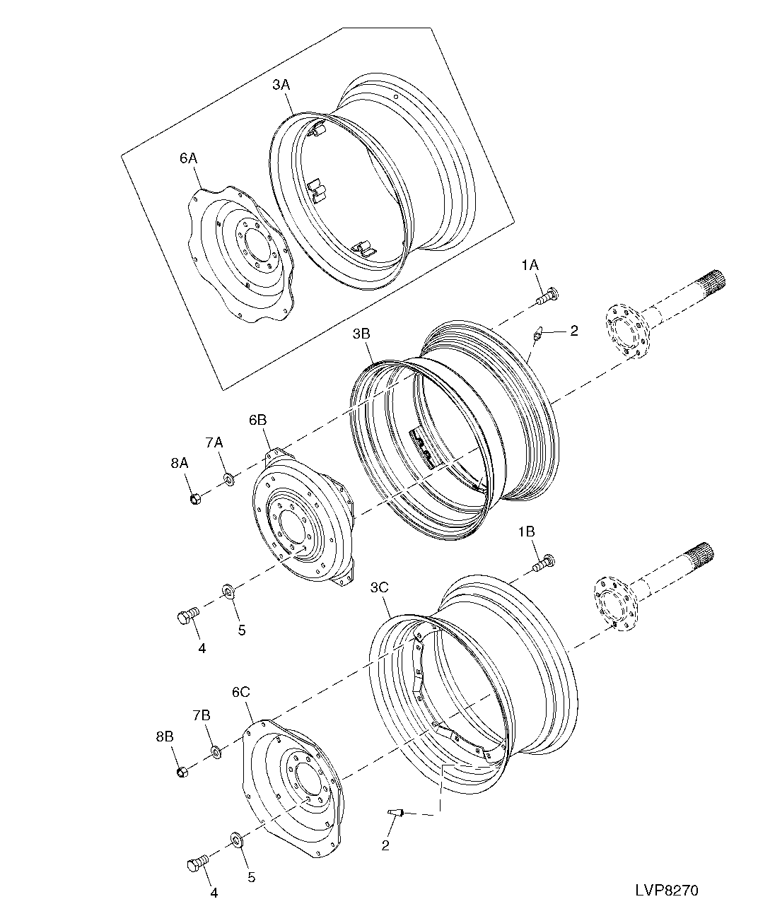 STEEL DISK REAR WHEEL (8-POSITION) (30 INCH WHEEL)
