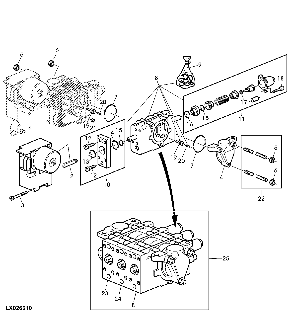 ELECTRONICALLY OPERATED CONTROL VALVE (E-ICV), RH / CENTER CAB