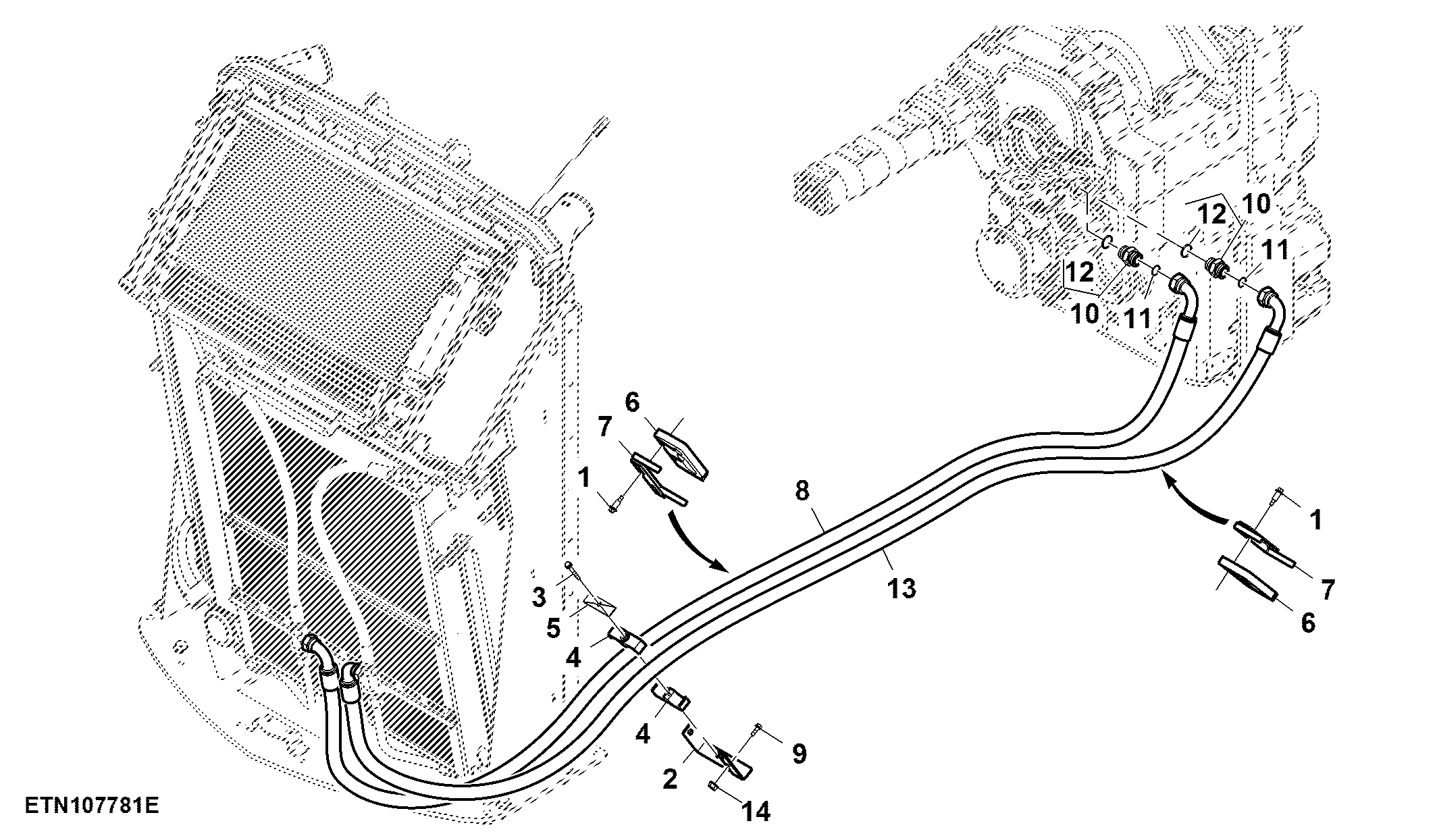 Oil Cooler Lines, PST, 15.0 L Engine ( - 800140)