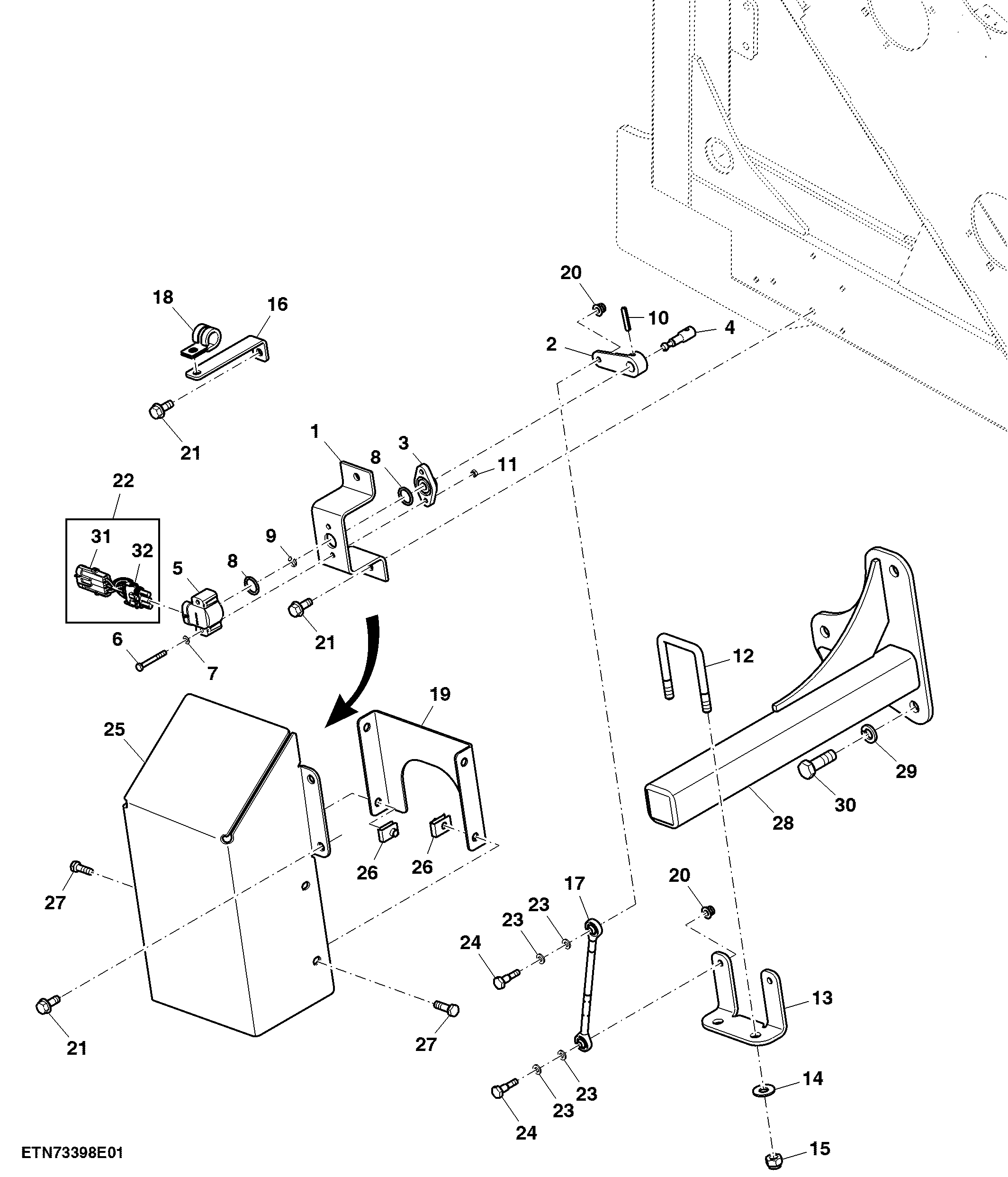Basecutter Height Indicator Mount, LH, Track