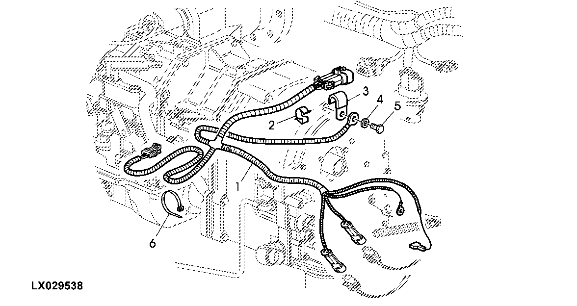 TRANSMISSION HARNESS, FRONT (OPEN OPERATOR'S STATION)