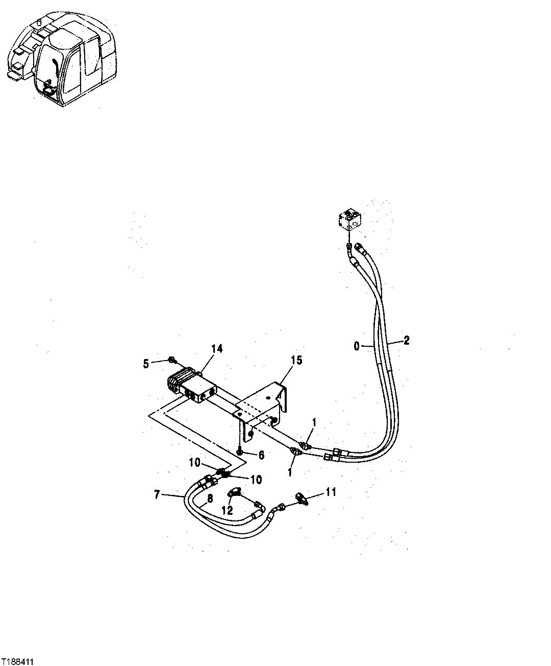 PILOT HOSES (BLADE CONTROL VALVE TO PILOT SHUTOFF VALVE)
