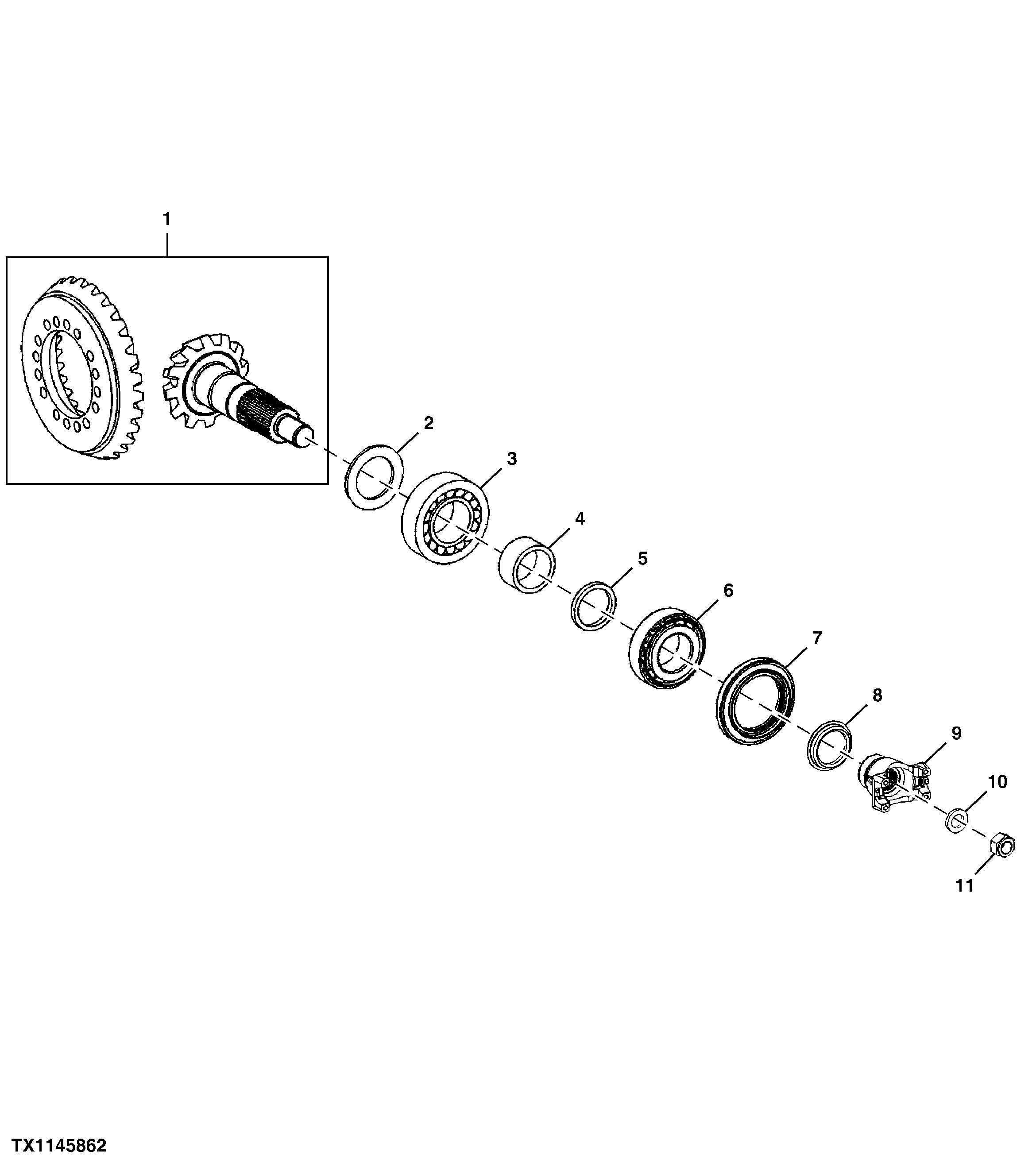 Spiral Bevel Input Pinion and Ring Gear, Front Differential