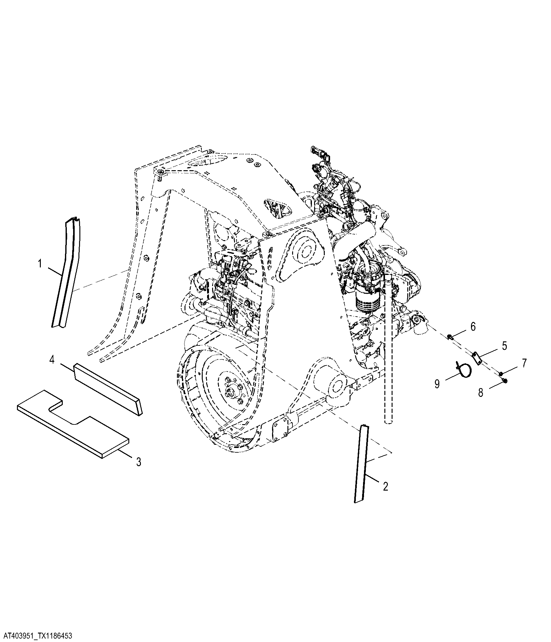 Glow Plug Relay Bracket and Frame Mast Edging (Engine 4045HT073-RE546630)