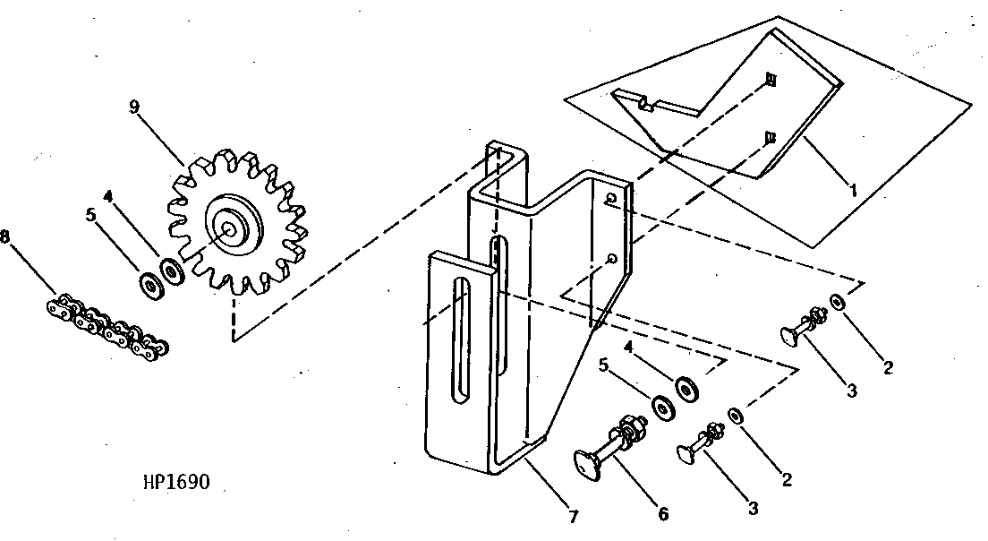 FEEDER CONVEYOR DRIVE CHAIN, IDLER, AND BRACKET