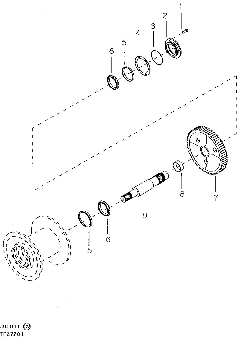 FINAL DRIVE SHAFT AND FINAL DRIVE GEAR (MODEL 4000 WINCH)