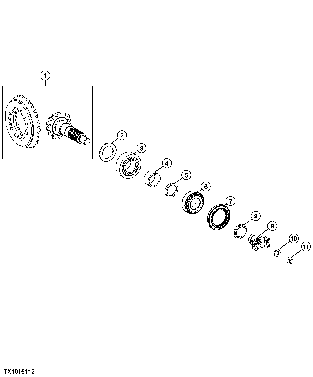 Front Spiral Bevel Input Pinion and Ring Gear (w/ MFWD)