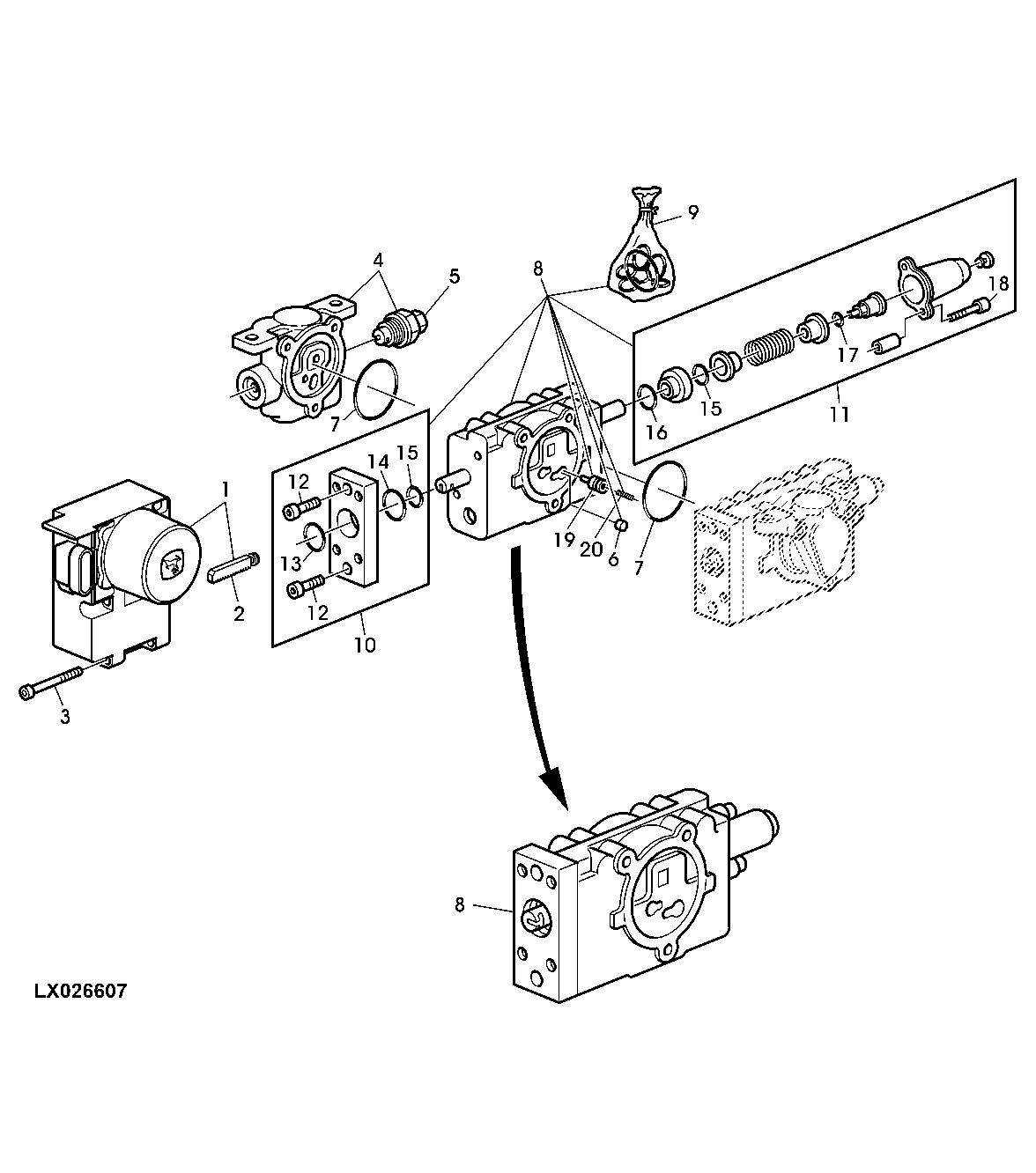 ELECTRONICALLY OPERATED CONTROL VALVE (E-ICV), R.H. / CENTER CAB