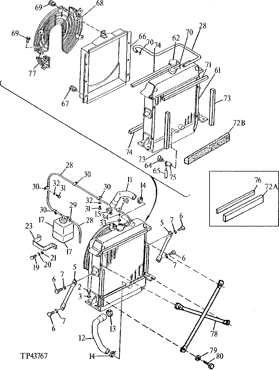 RADIATOR, RADIATOR HOSES, FAN SHROUD AND FAN GUARD