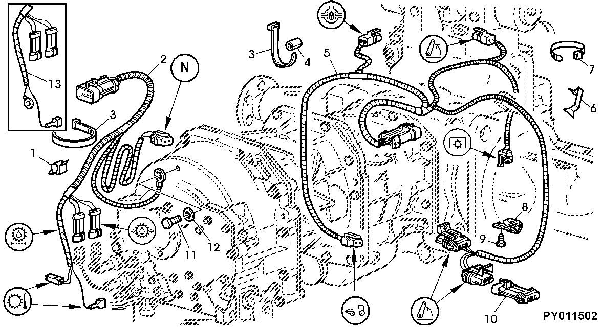 TRANSMISSION WIRING HARNESS (2-POST ROLL GARD)