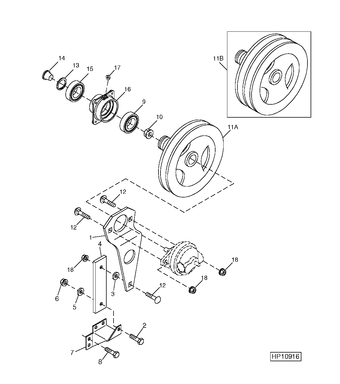 Reel / Belt Pickup Pump Mounting And Sheave (695401 - )