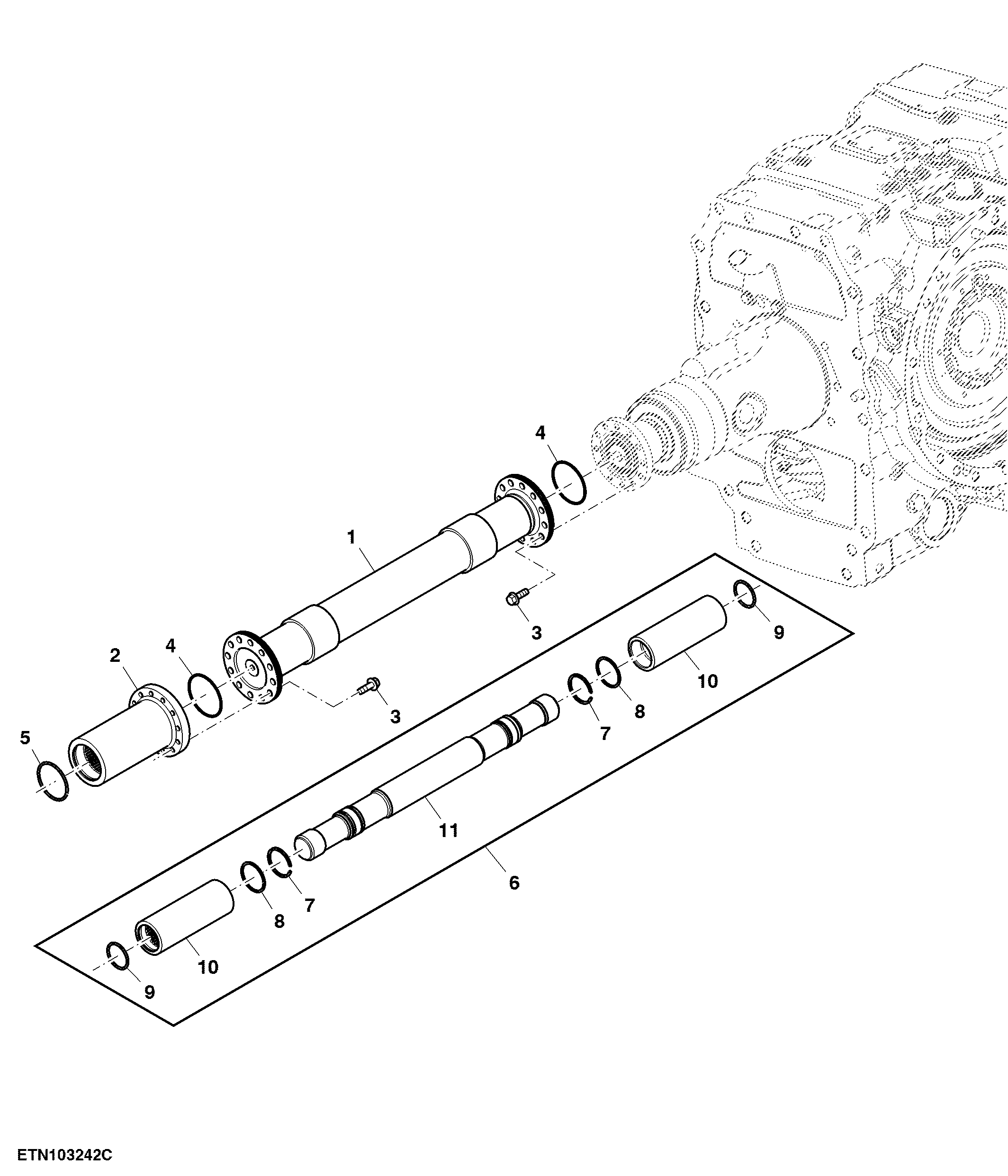 Input Drive Shaft, Rear Axle, W/ 35 cc Hydraulic Pump, e23™