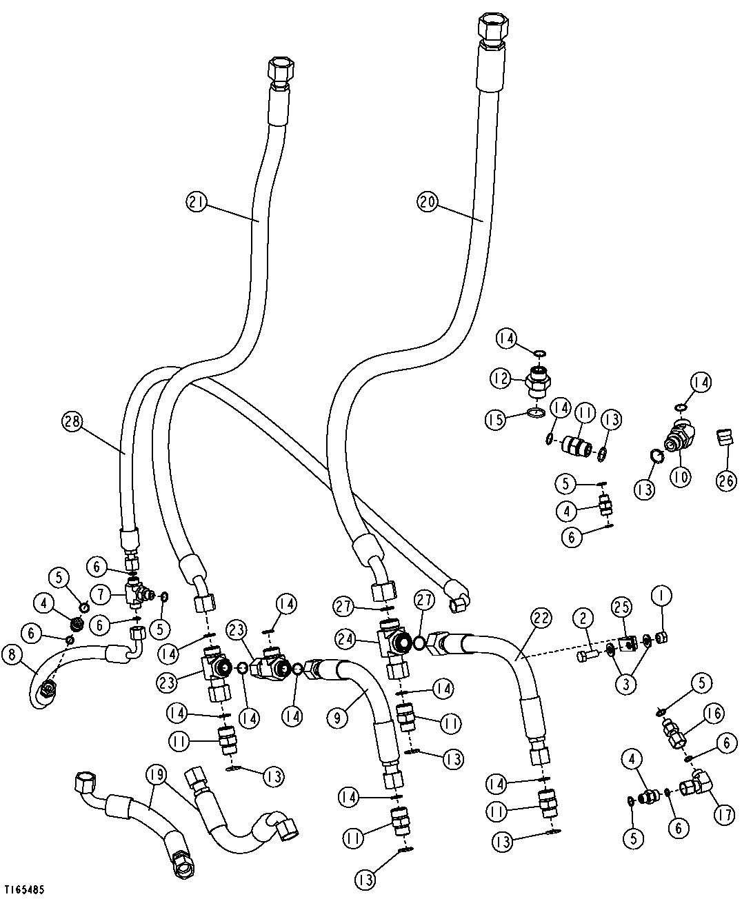 HYDROSTATIC FILTER HOSES (SERIAL NO. -908629)