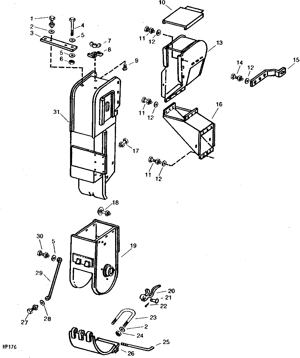 CLEAN GRAIN LOWER ELEVATOR HOUSING AND CHUTE ( - 610400)