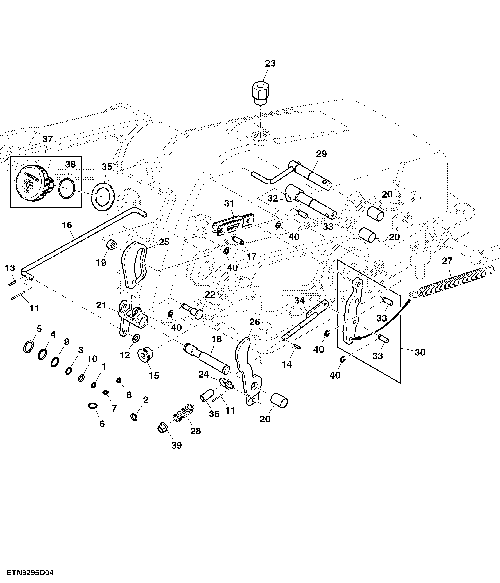 Rockshaft Hydraulic Cylinder and Piston Assembly
