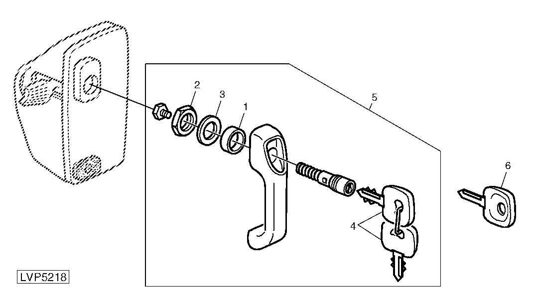 DOOR HANDLE WITH SECURITY LOCK (FIELD INSTALLATION KIT)