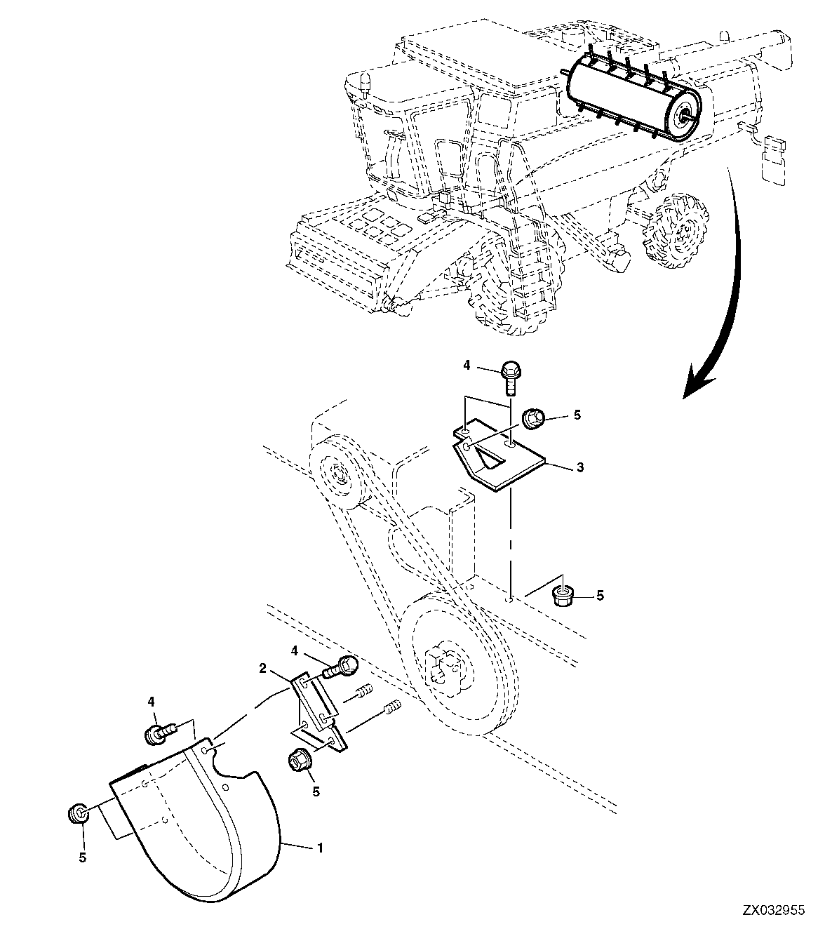 SHIELD FOR POWER SEPARATOR DRIVE, WITHOUT CHOPPER