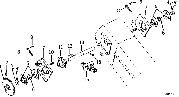 TAILINGS ELEVATOR CONVEYOR CHAIN, SPROCKETS, AND BEARINGS