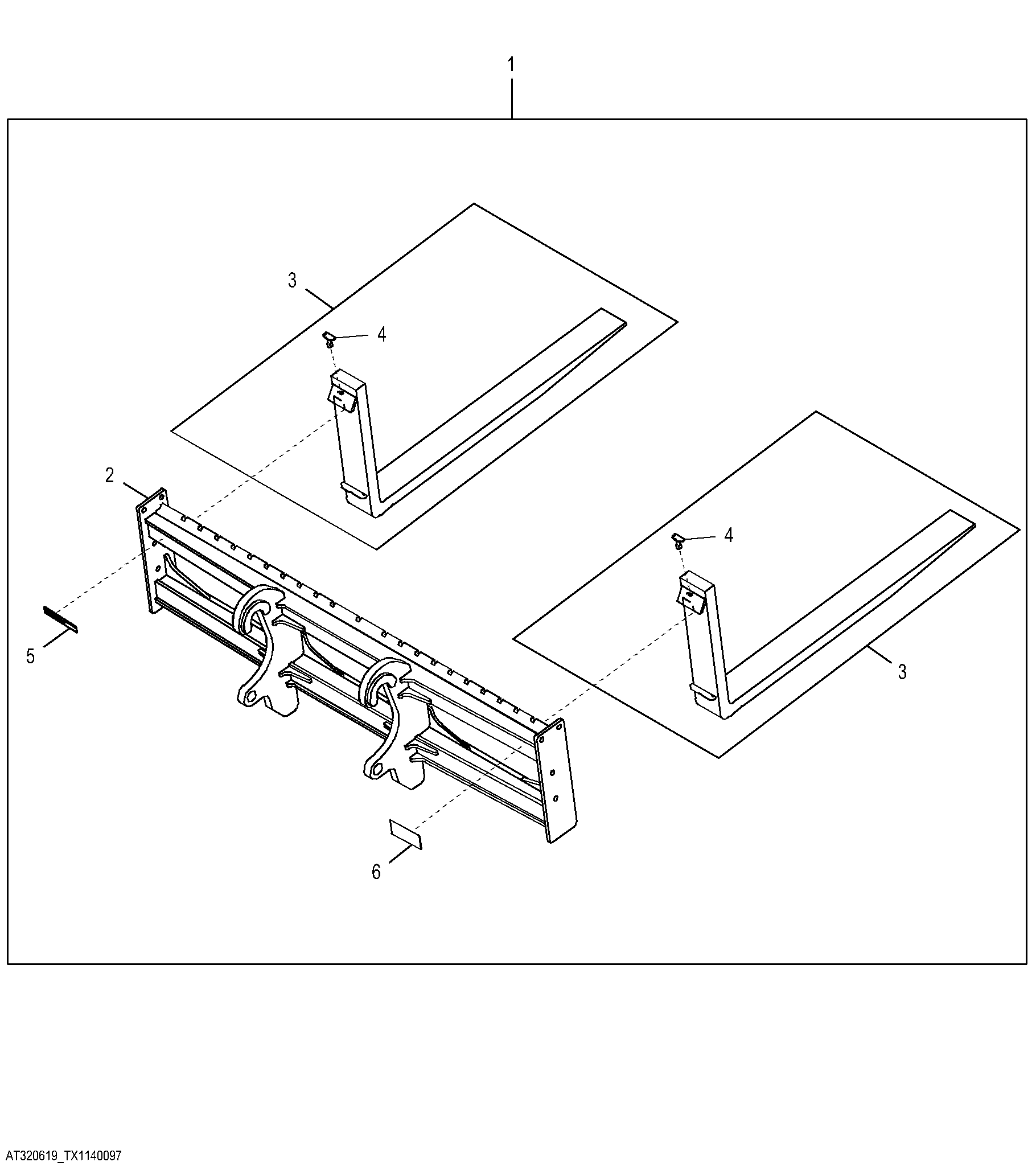 Coupler Fork Frame Carriage 2.29 m (90.00 in) with 1.52 m (60.00 in) Tines Kit