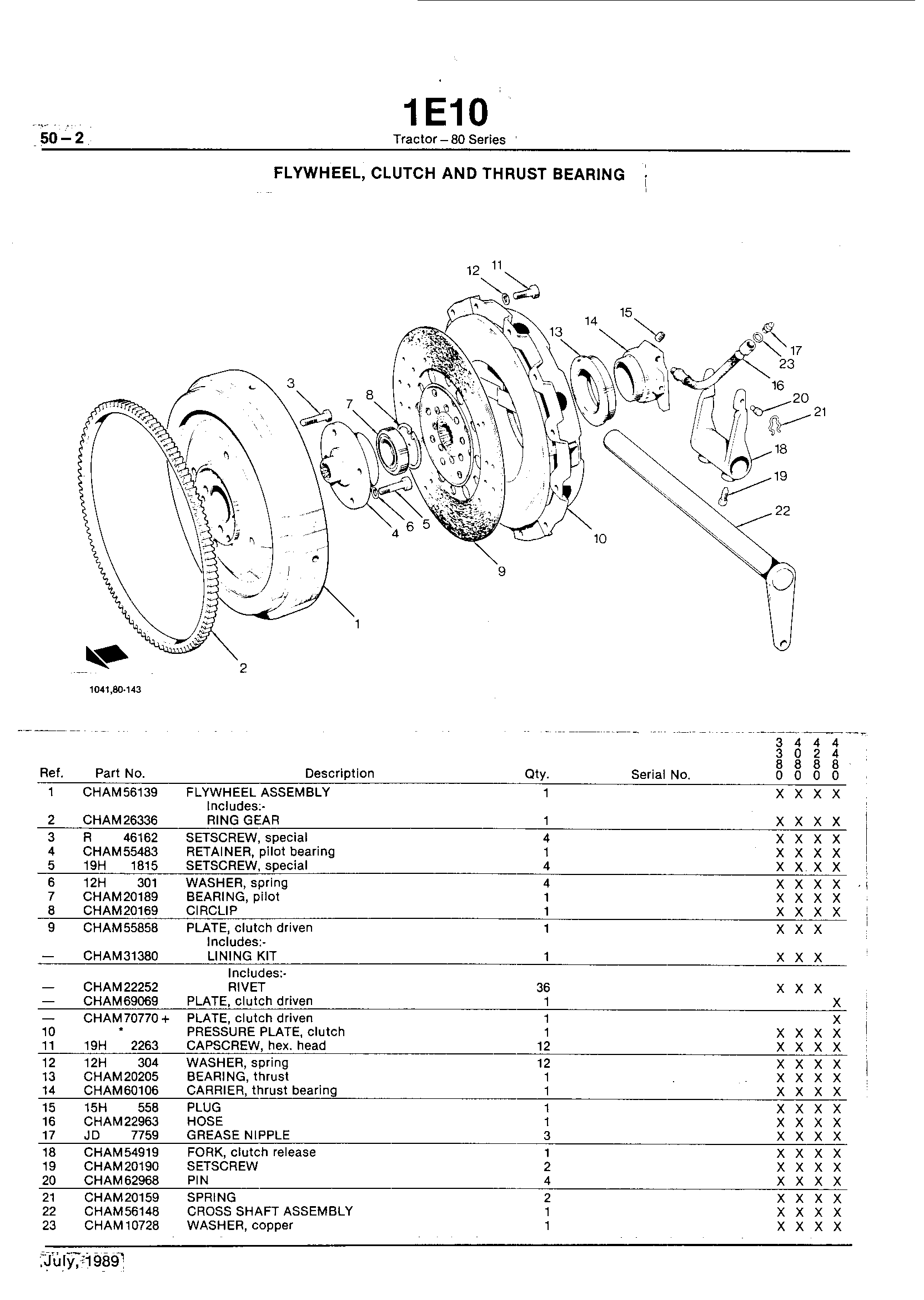 Power Train Flywheel and Clutch and Thrust Bearing