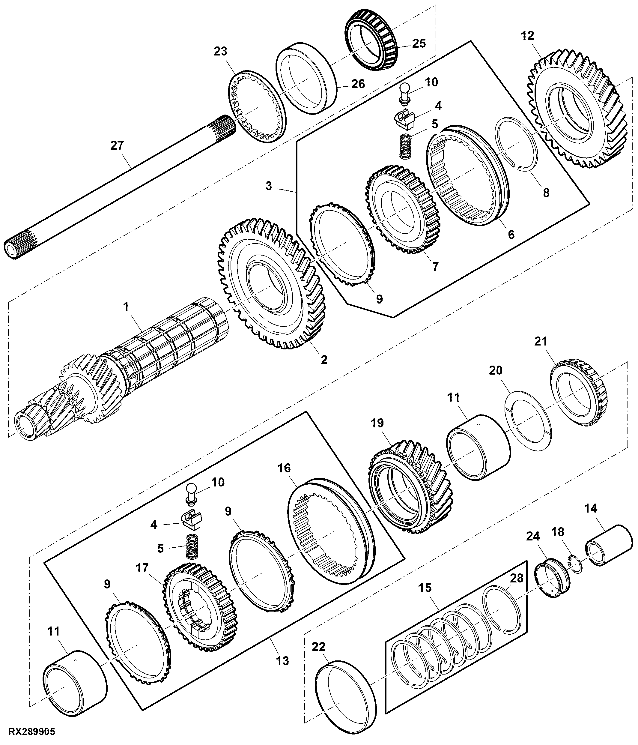 Input Shaft Assembly, Range Box 40K- 50K, PowrQuad™/CommandQuad™