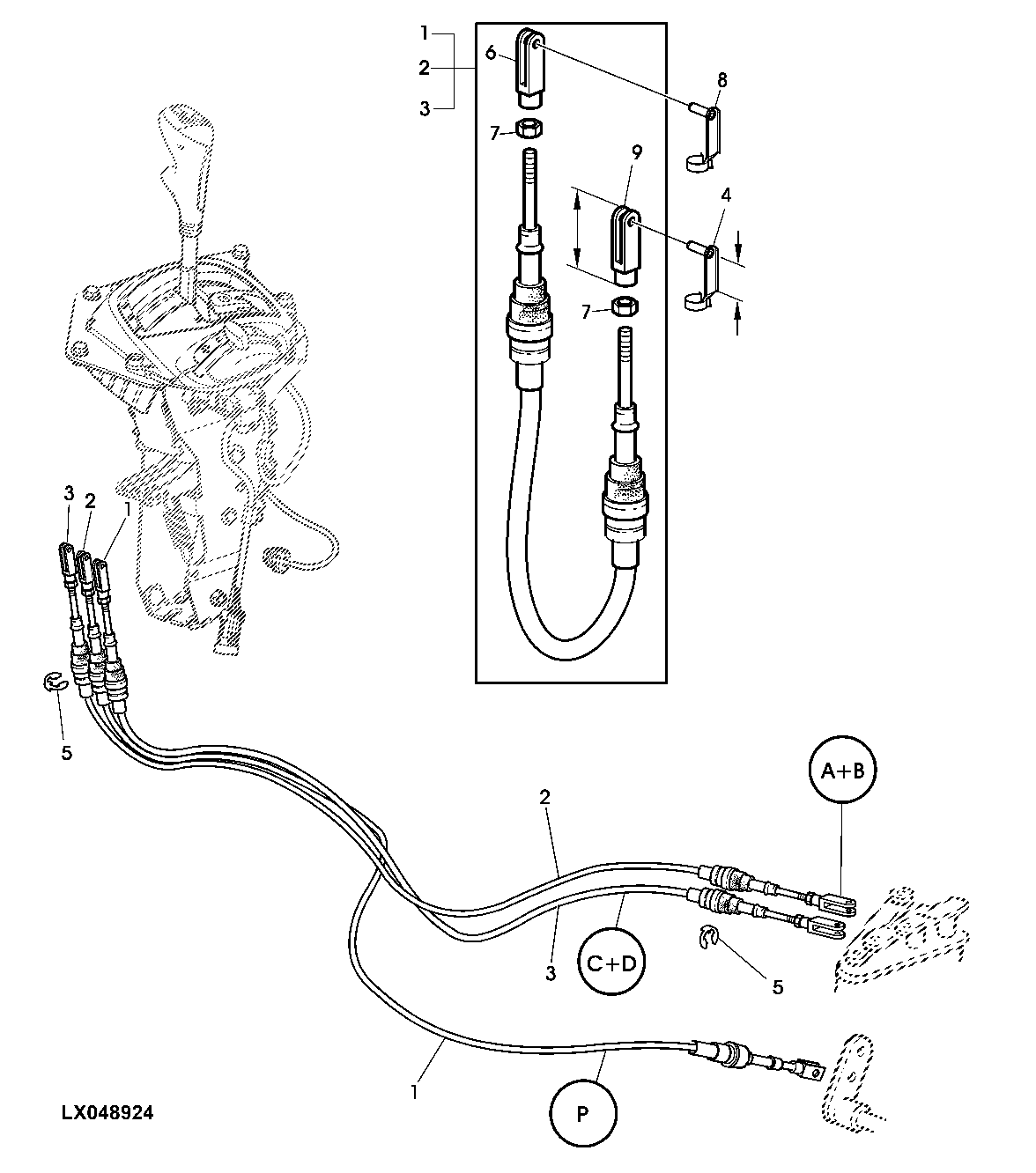BOWDEN CABLES FOR 4-RANGE SHIFT AND PARK LOCK (POWRQUAD PLUS)