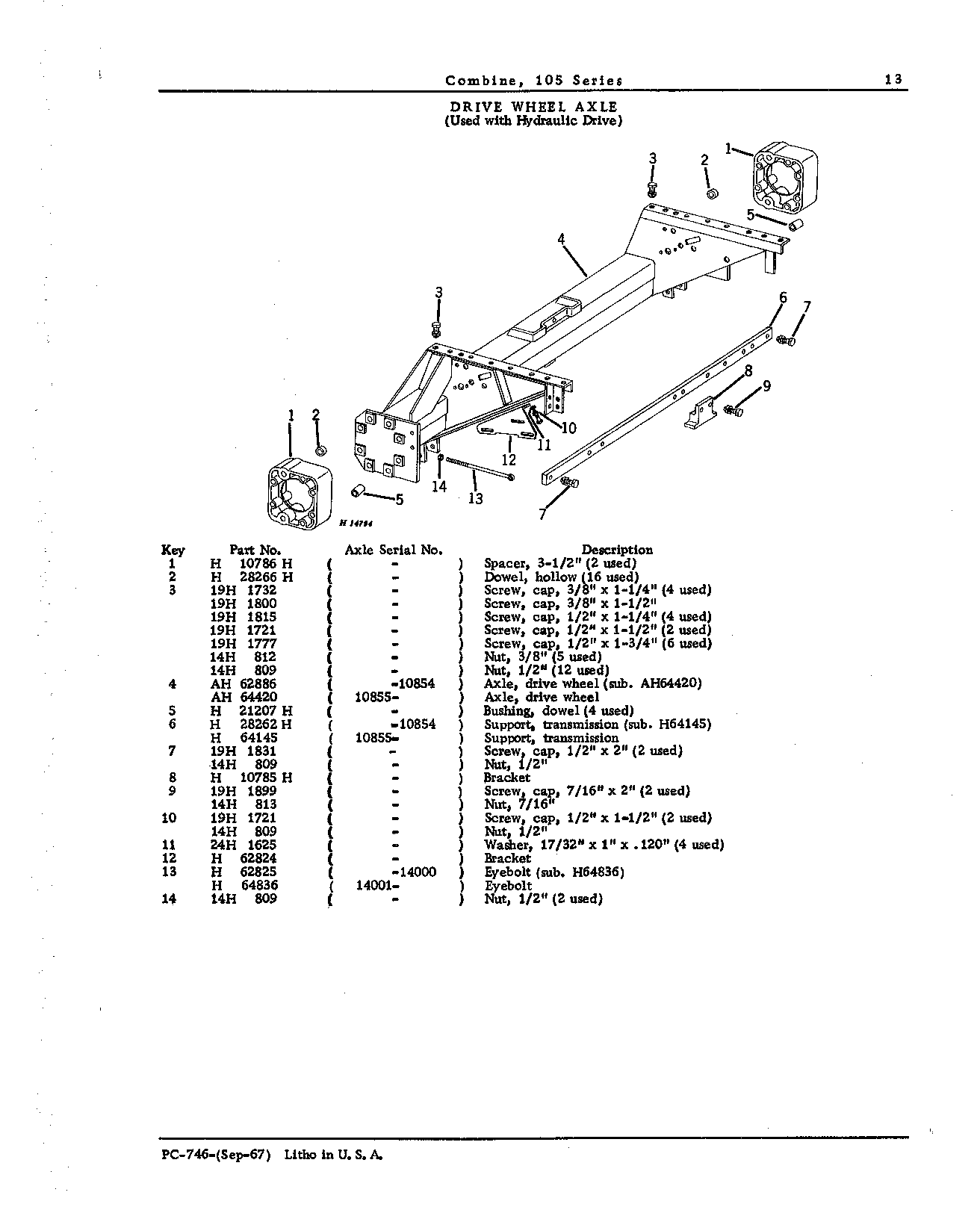 Main Wheels, Tracks, and Axle (Continued)