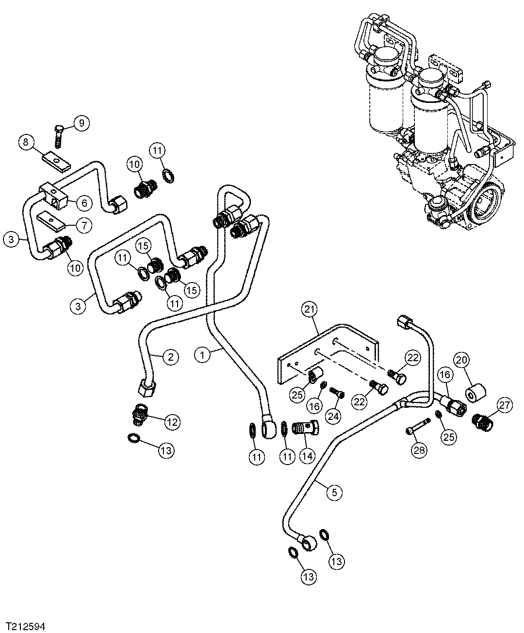 Fuel Filter and Filter Lines (S.N. - 006199) ( - 006199)