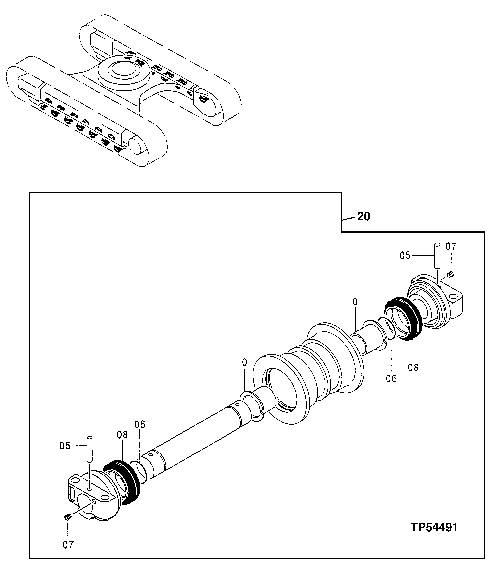 Lower Roller (Steel Track) (Serial No. -030072) (Serial No. 032125-032146)