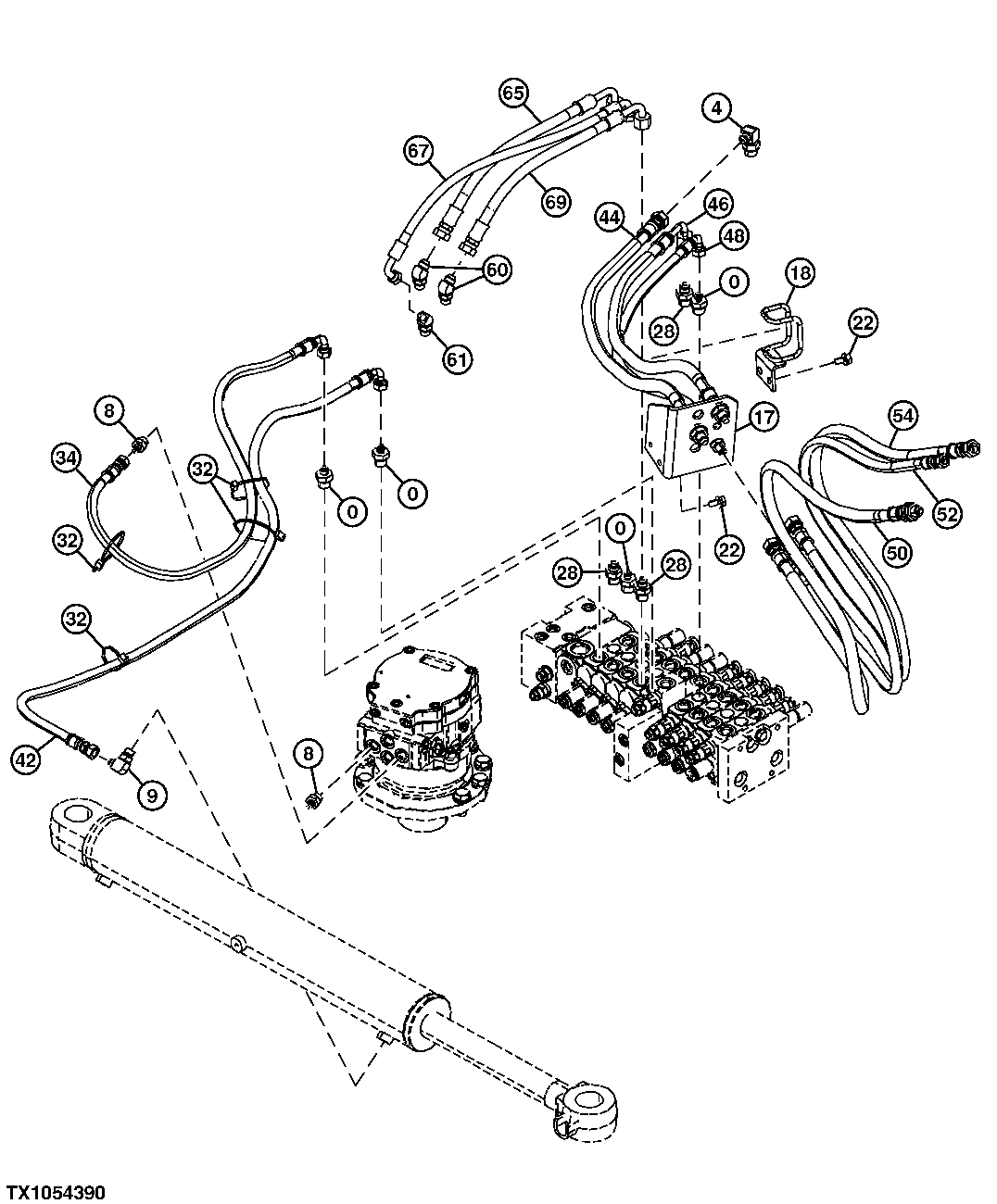 Control Valve Hydraulic Lines (1) (Power Angle Blade)