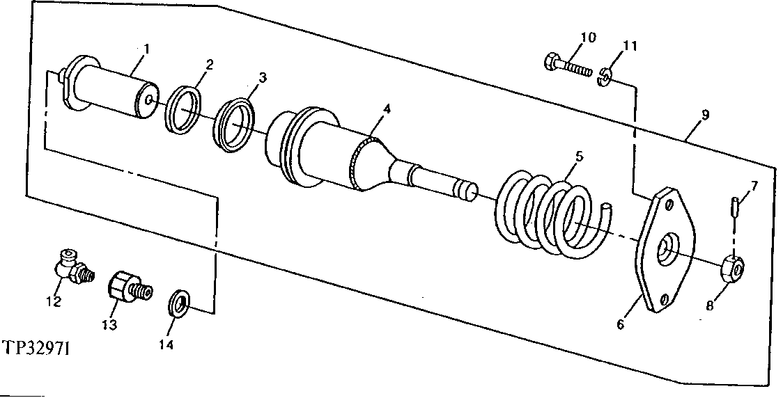 TRACK ADJUSTING CYLINDER AND IDLER SPRING ASSEMBLY