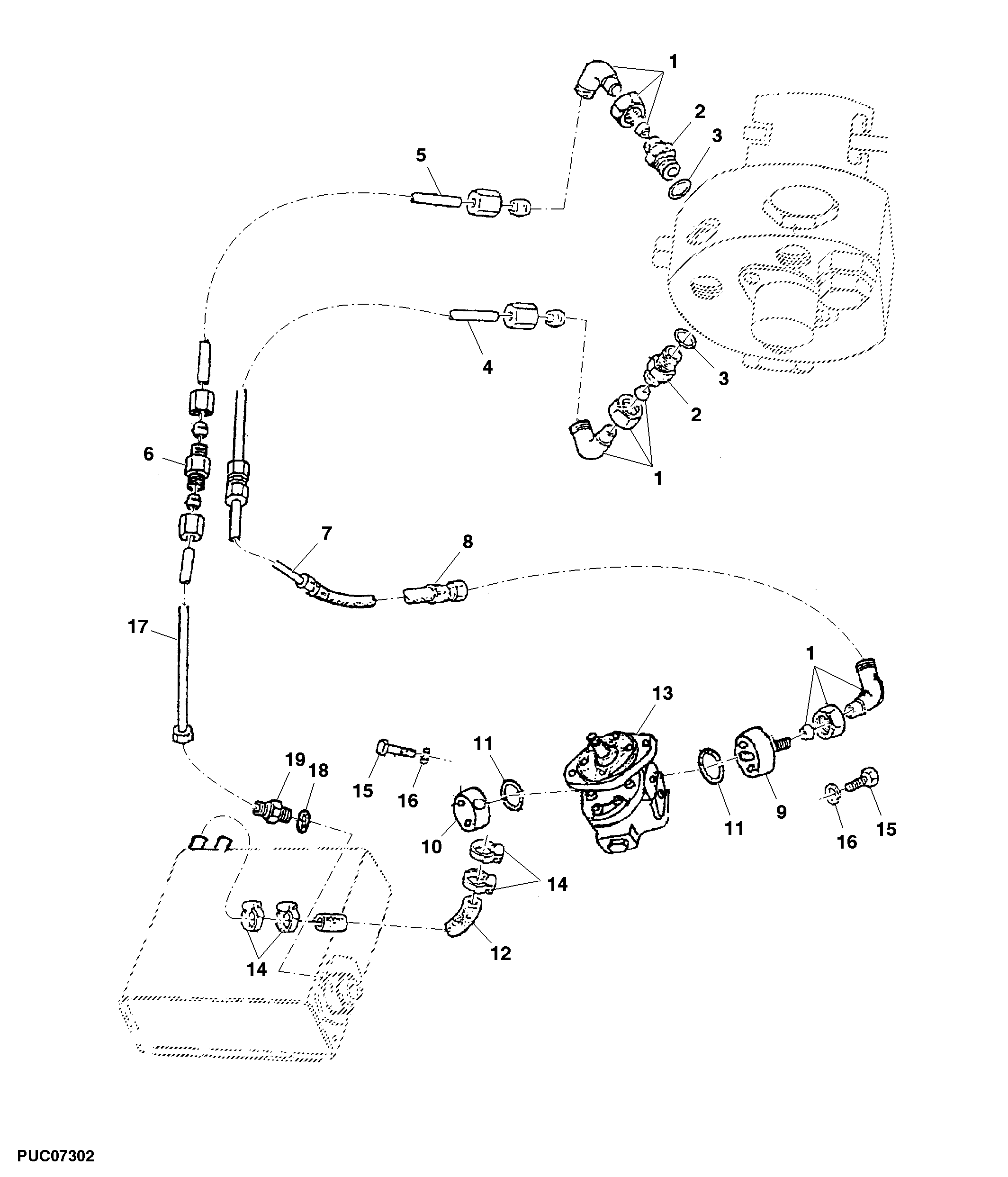 Hydraulic Line (Reservoir, Pump, Control Valve)