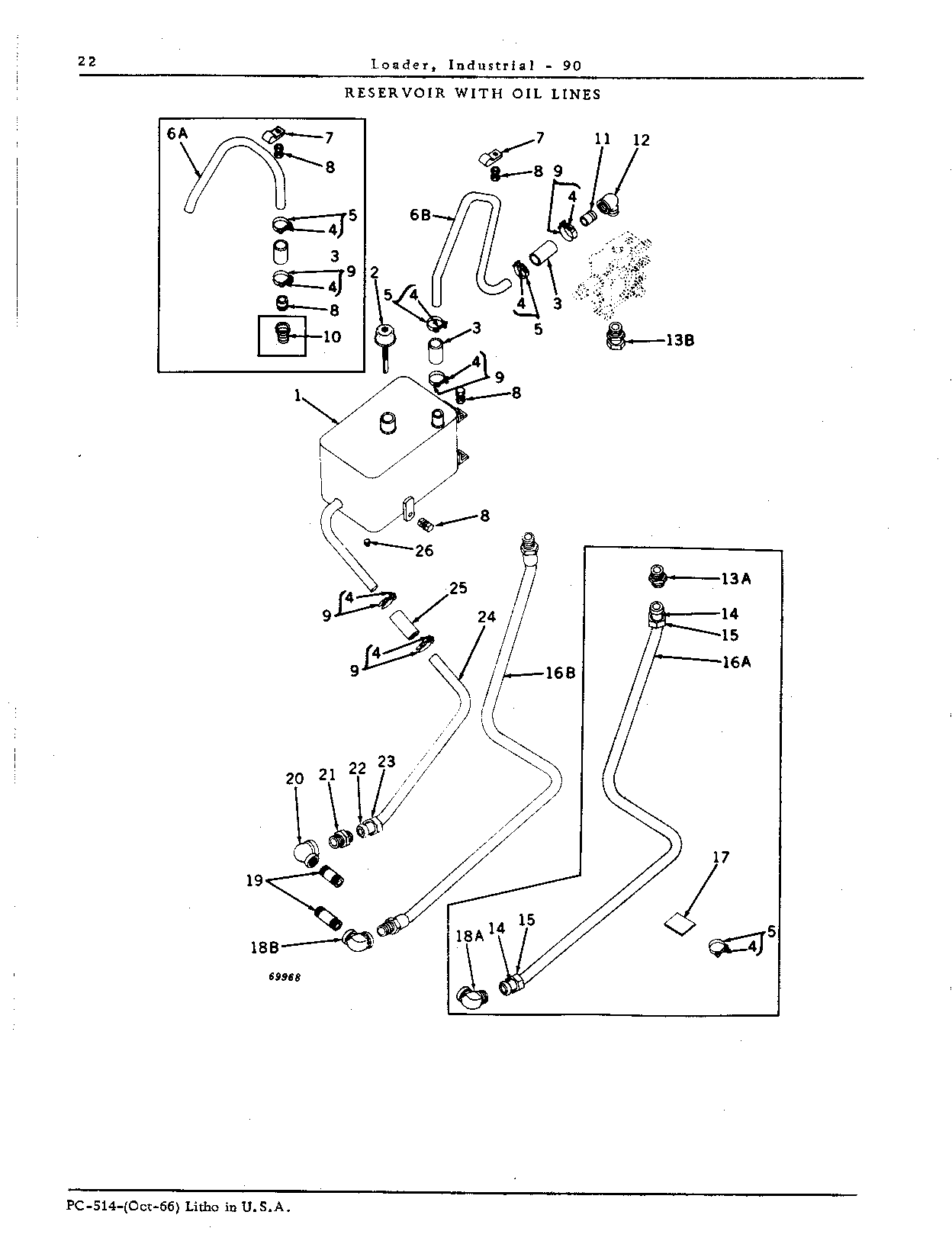RESERVOIR WITH OIL LINES