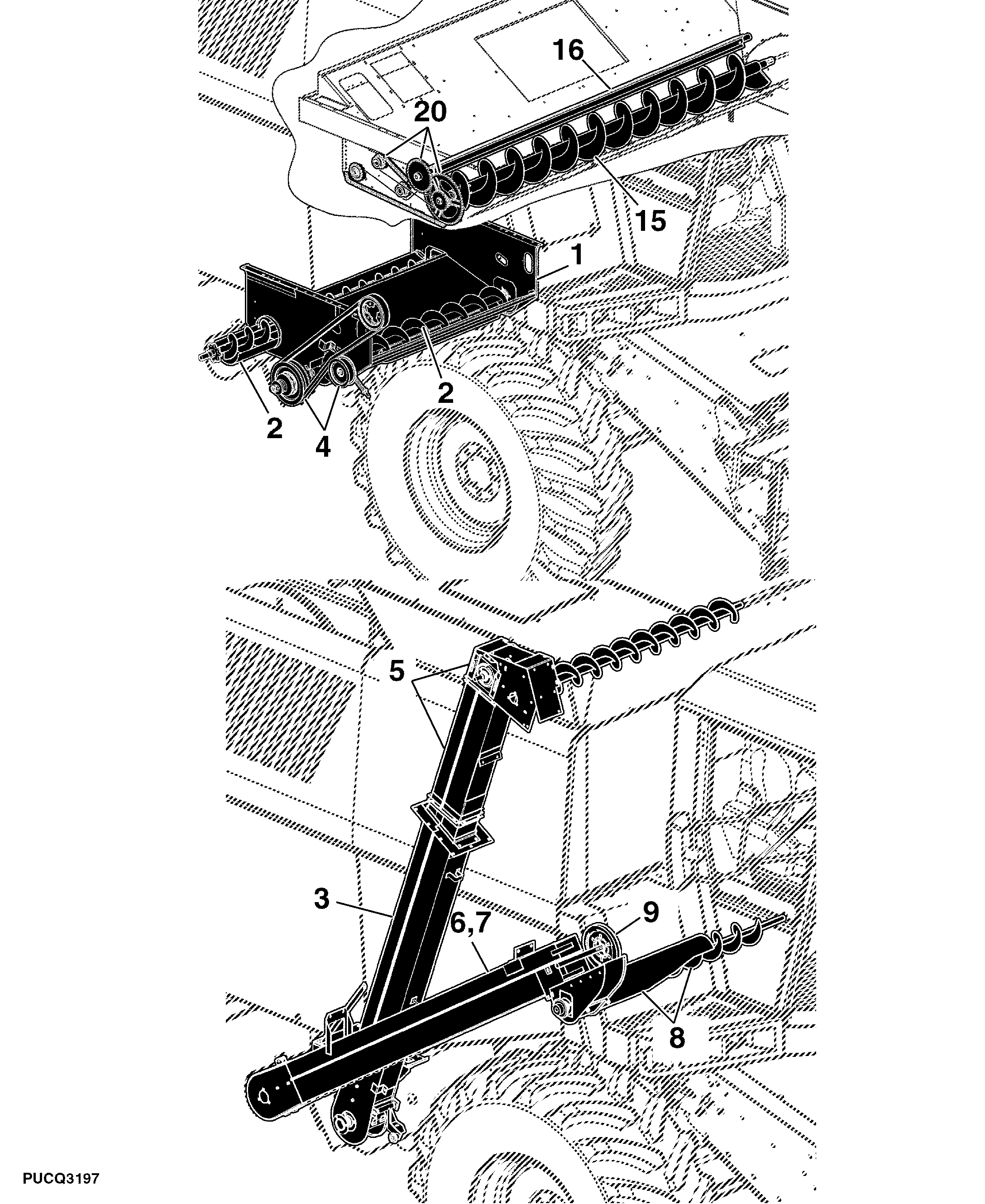 130 Elevator, Grain Tank and Unloading Auger W330