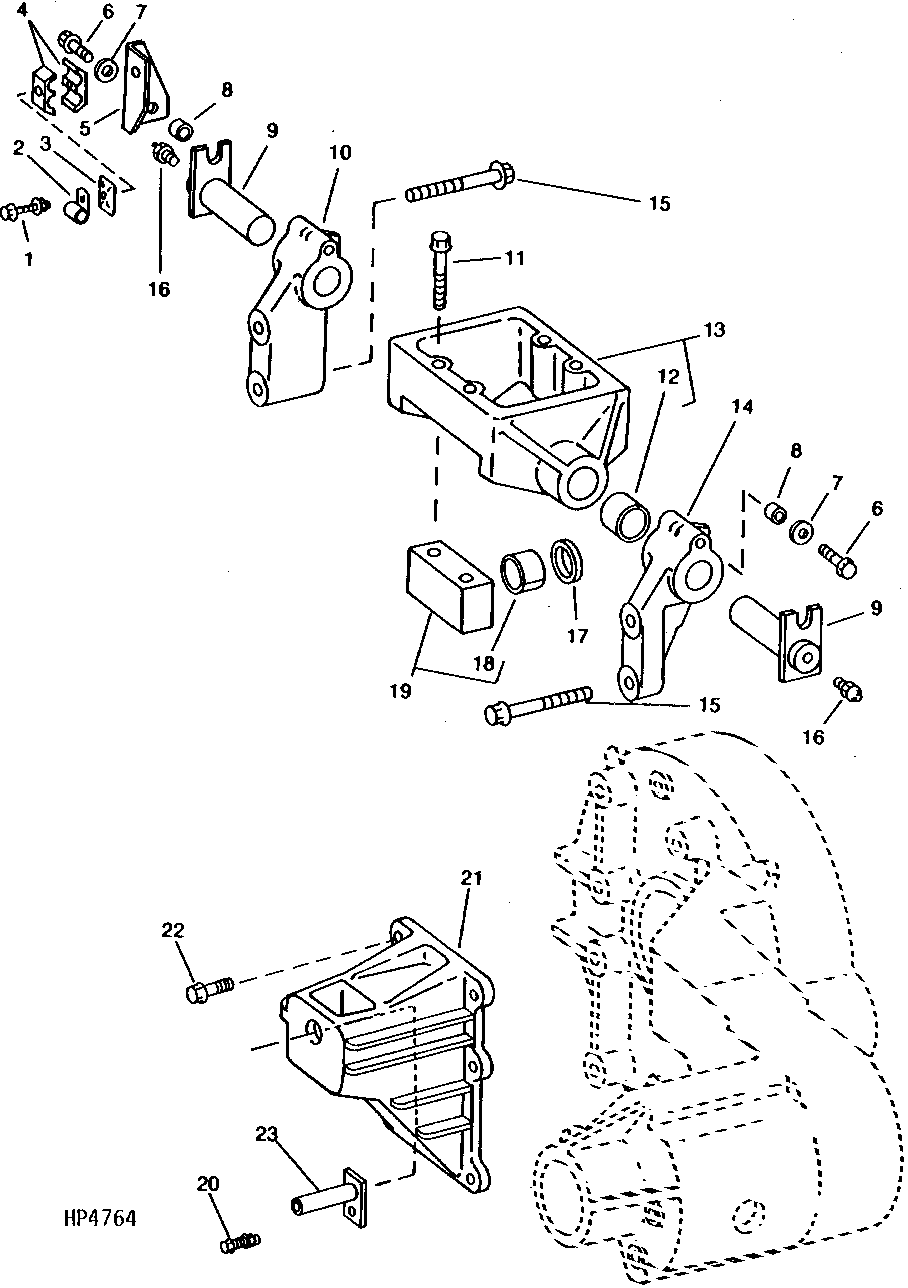 LEVELING CYLINDER MOUNTING BRACKETS AND PINS (SIDEHILL)