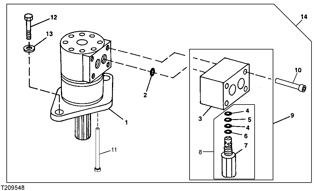 Grapple Rotate Motor and Crossover Relief Assembly ( - 600034)