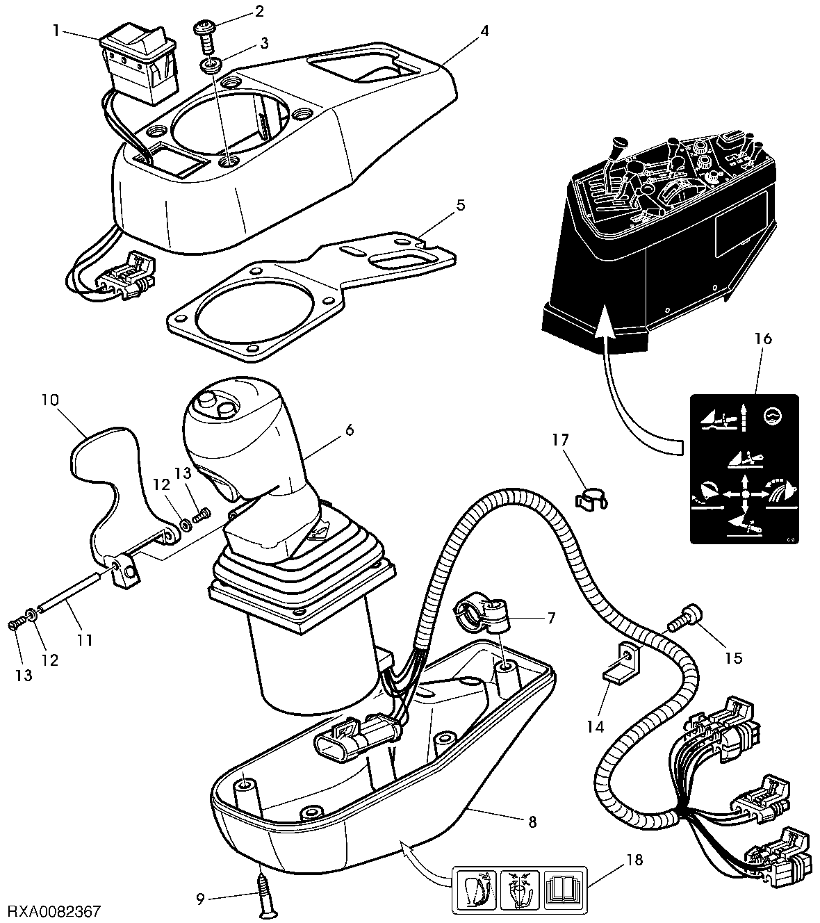 Swing-Away Multi-Function Lever For ECV (Armrest Integrated)