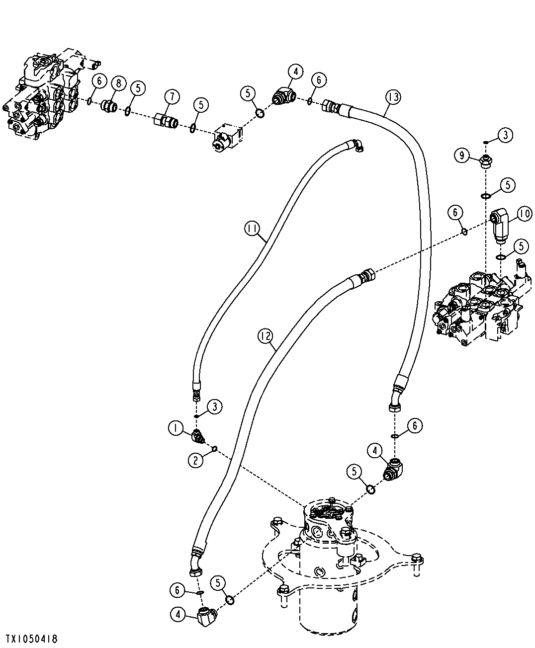 HYDRAULIC SYSTEM - ATTACHMENT HYDRAULIC LINES (SN 171649-)