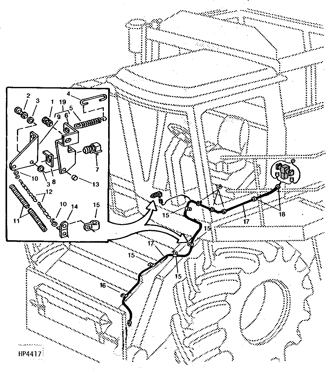 AUTOMATIC HEADER HEIGHT CONTROL ELECTRICAL HARNESS AND CONTROL LINKAGE ( - 513950)