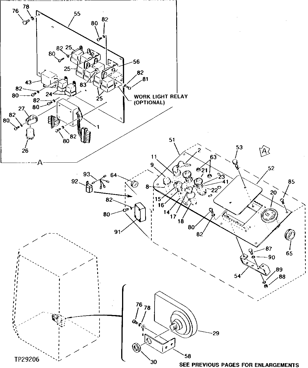 Right-Hand Console Switches and Relays (Cab With Heater) ( - 000686)