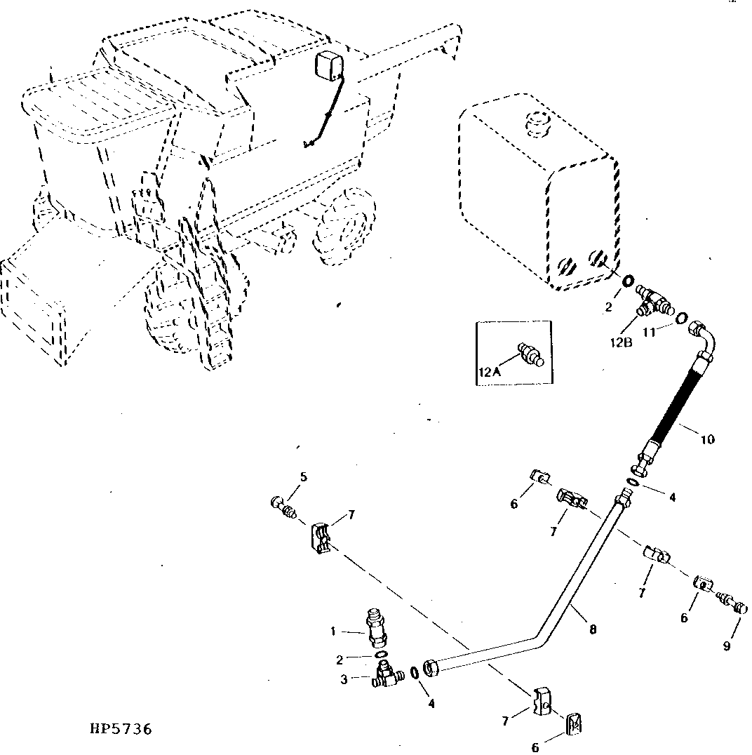 RESERVOIR HYDRAULIC UPPER RETURN LINES AND HOSES