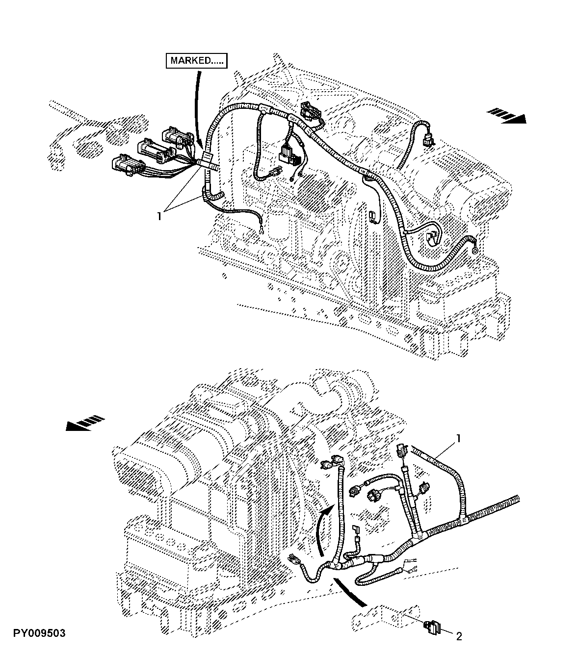 ENGINE WIRING HARNESS, WITH TIER II ENGINE (OPEN OPERATOR'S STATION)