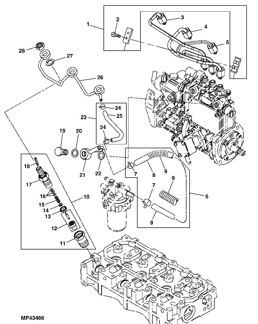 Fuel Injection Nozzles and Lines (Engine Marked 3TNM72-BJLT)