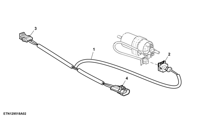 Wiring Harness, Adapter, Fuel Pump, Cab ( - 009999)