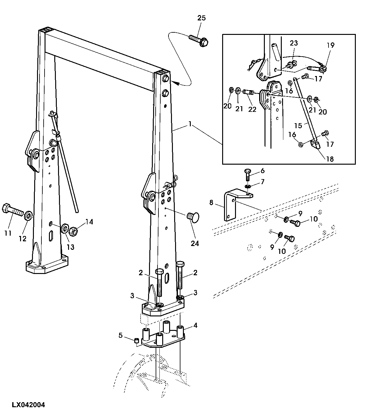 2-POST ROLL GARD, SUSPENSION FOR PLATFORM (LOW PROFILE)