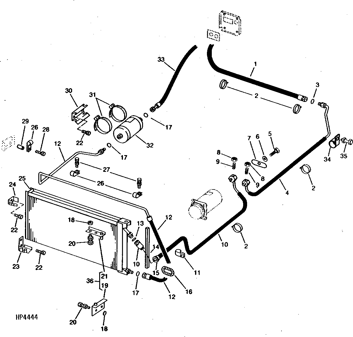 CONDENSER, RECEIVER, AND AIR CONDITIONER LINES ( - 600000)