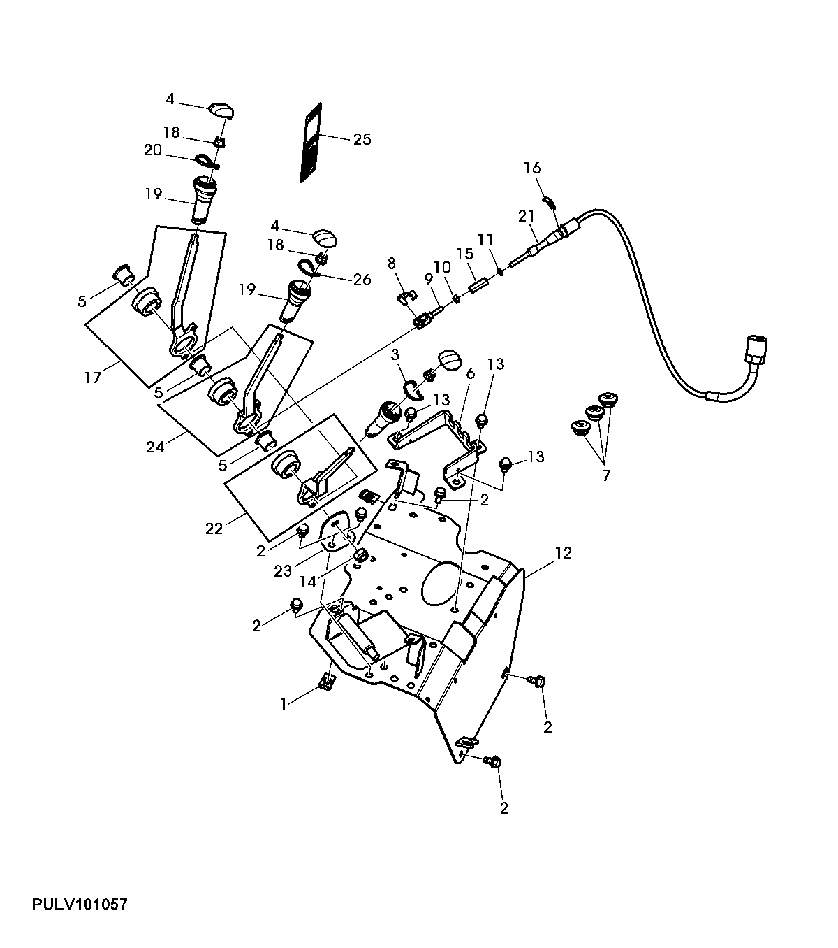 REAR SCV CONTROL LEVERS, (TRIPLE DELUXE SCV) CAB